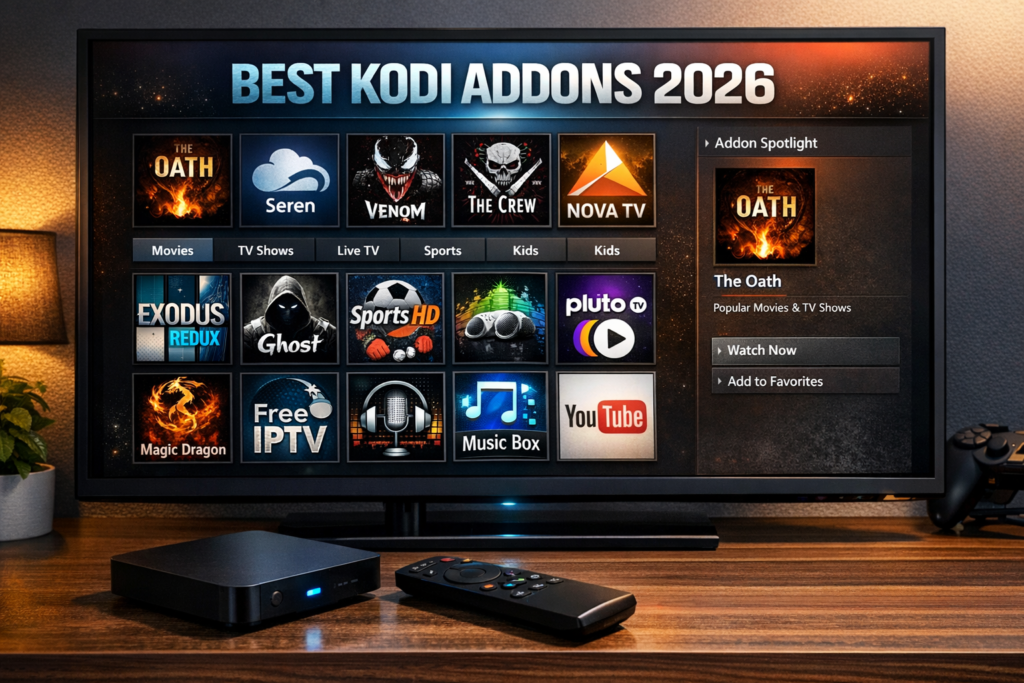 Best Kodi addons 2026 installed and running on Android TV box
