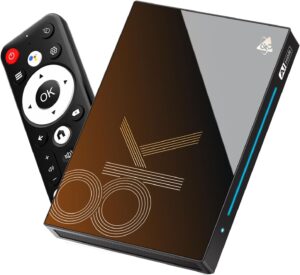 H96 Max Android TV box with Kodi software installed