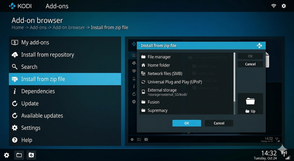 Kodi Install from Zip File