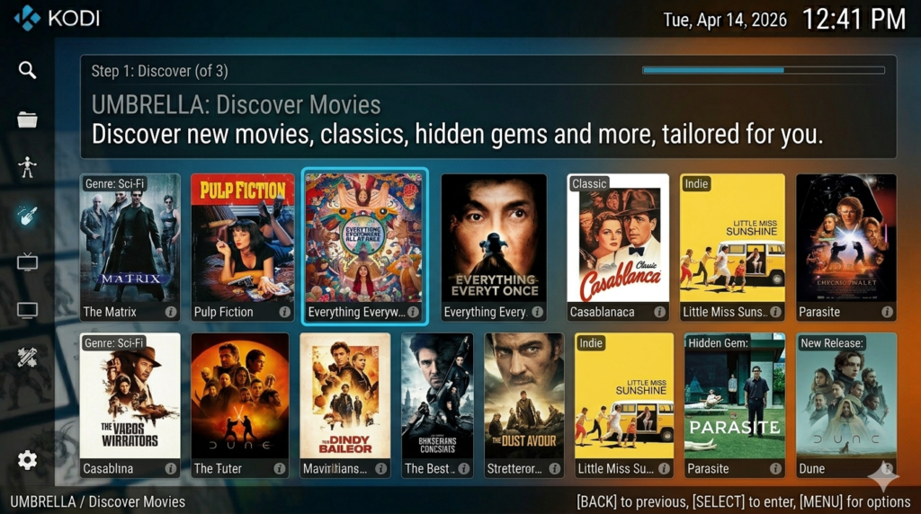 Umbrella Kodi Addon Premium VOD Interface