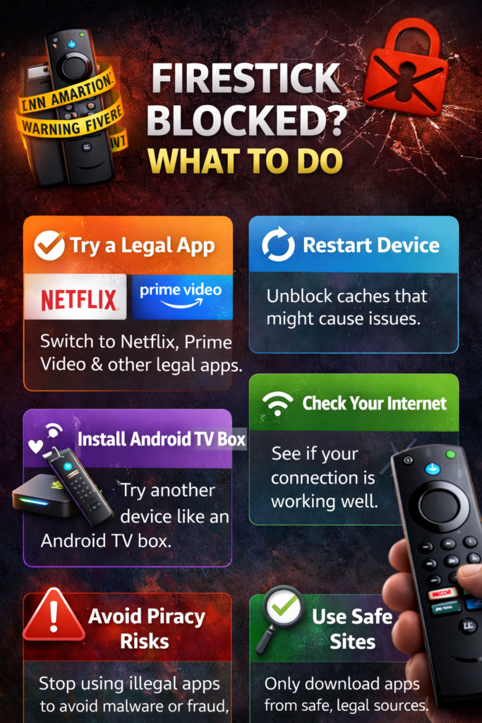what to do if amazon fire tv piracy apps are blocked decision guide 2026