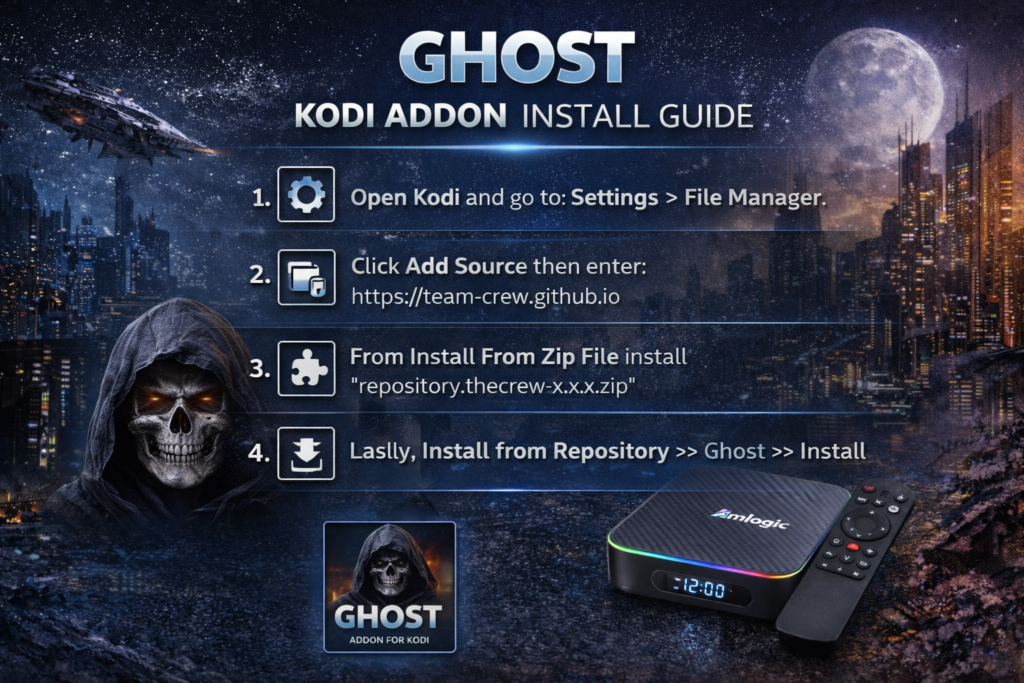 Ghost Kodi addon install guide 2026