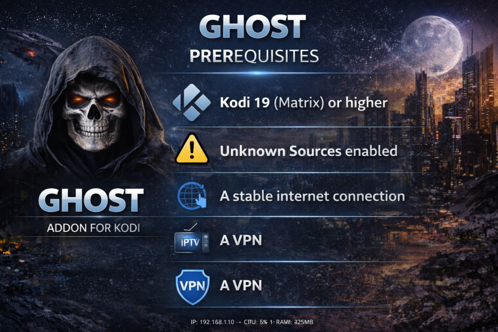 prerequisites before installing Ghost Kodi addon