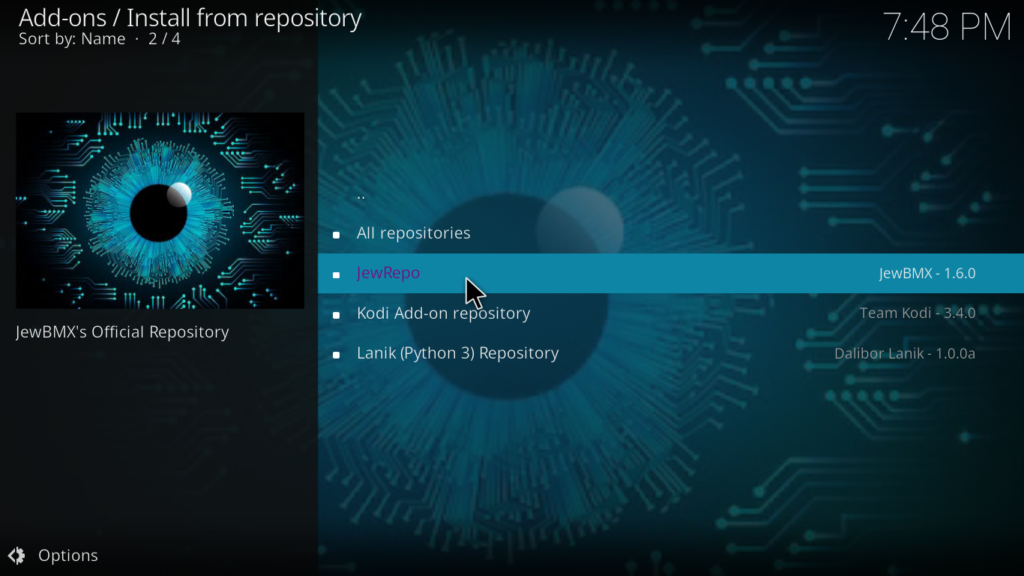 installing Jewbmx repository for Scrubs V2 Kodi