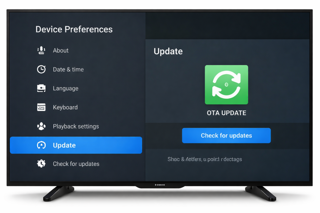 X96 Mini OTA update screen without PC