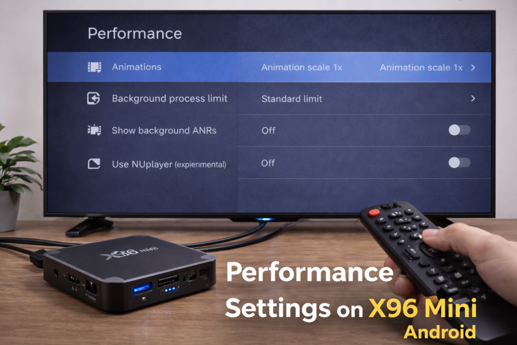 X96 Mini performance settings to improve speed and reduce lag