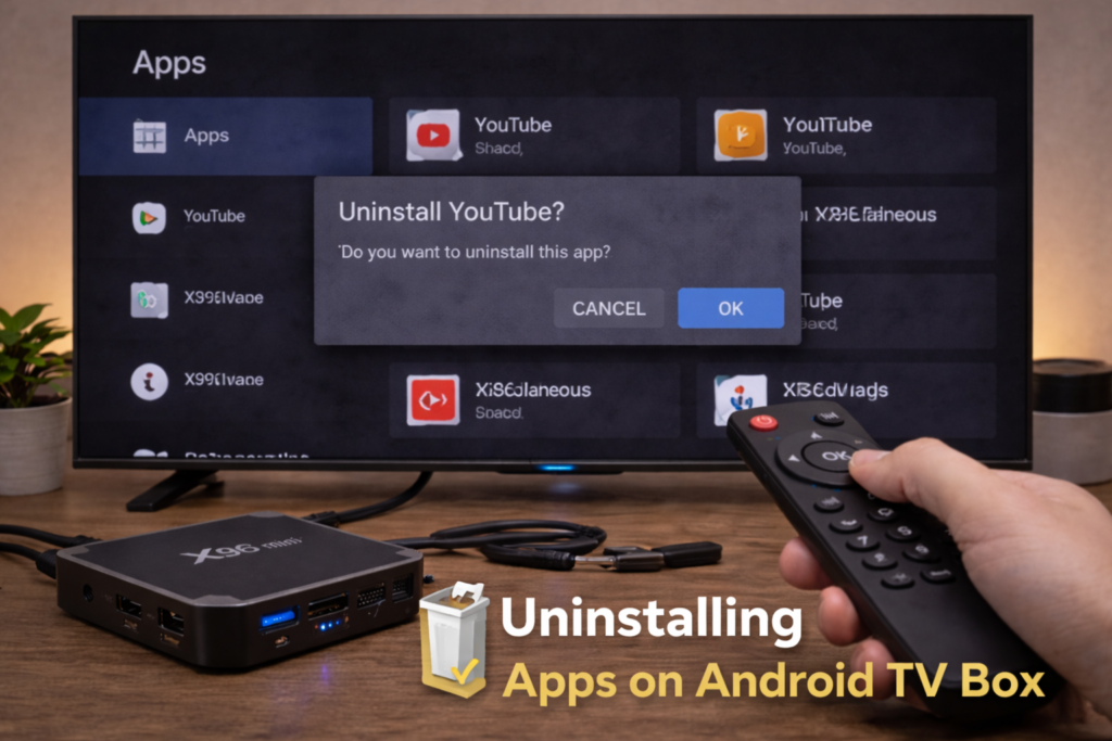 Removing unused apps to clean storage on X96 Mini