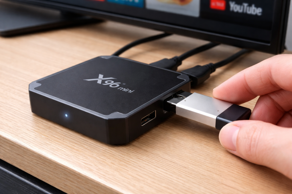 Moving files to USB drive to clean storage on X96 Mini Android TV box