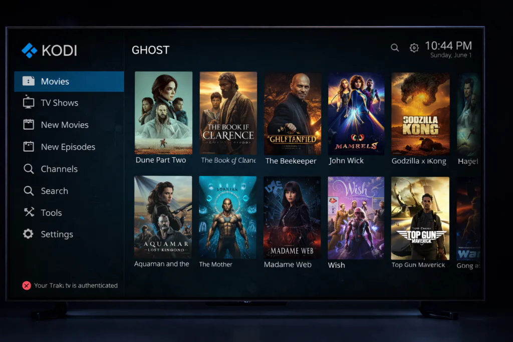 Ghost Kodi Addon 1-Click Free Section