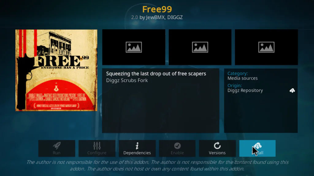 Select the Free99 build from the Diggz Wizard build menu