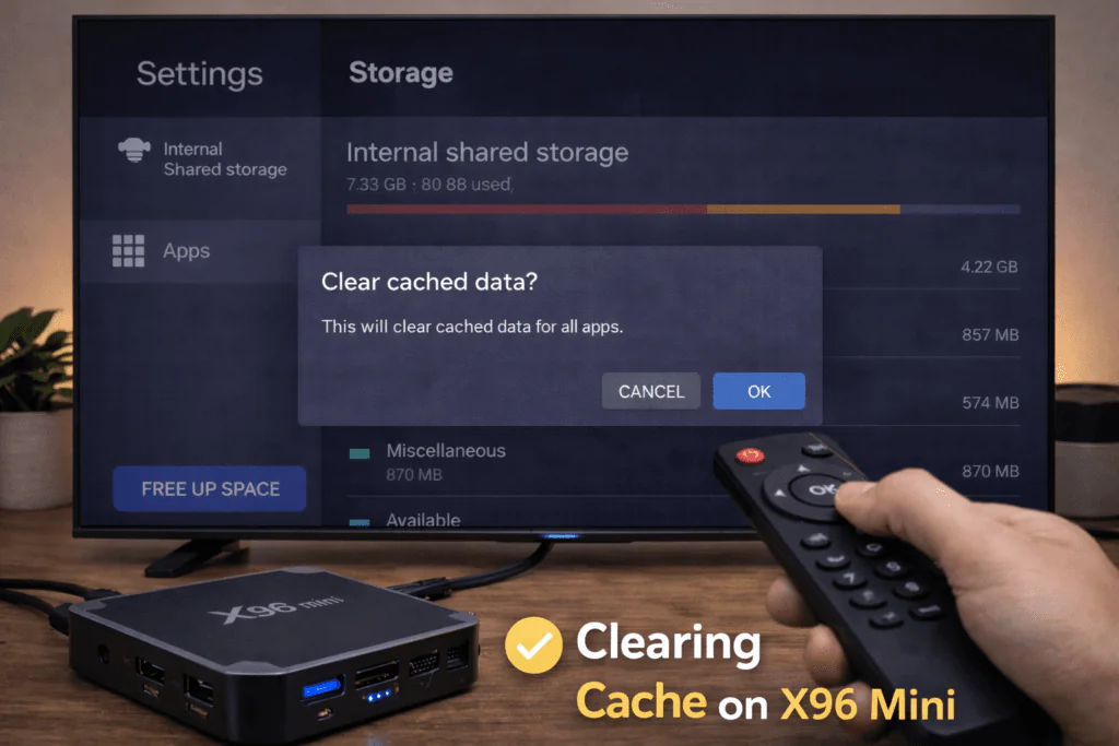 How to clear cache on X96 Mini to free storage space
