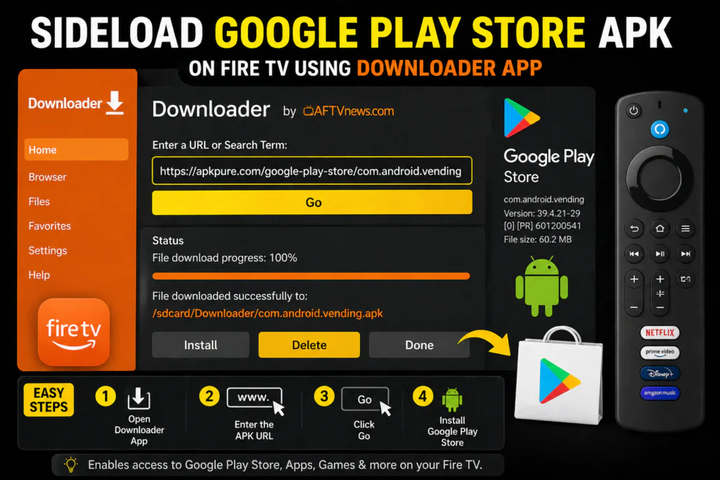 how to install google play on smart tv fire tv enable unknown sources developer options