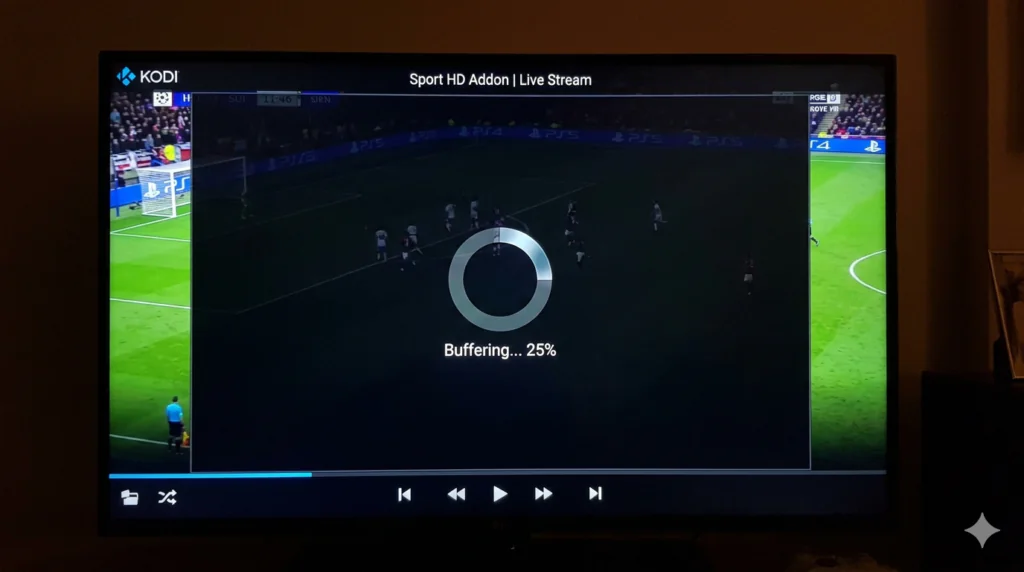 kodi buffering screen while using sport hd addon kodi streams