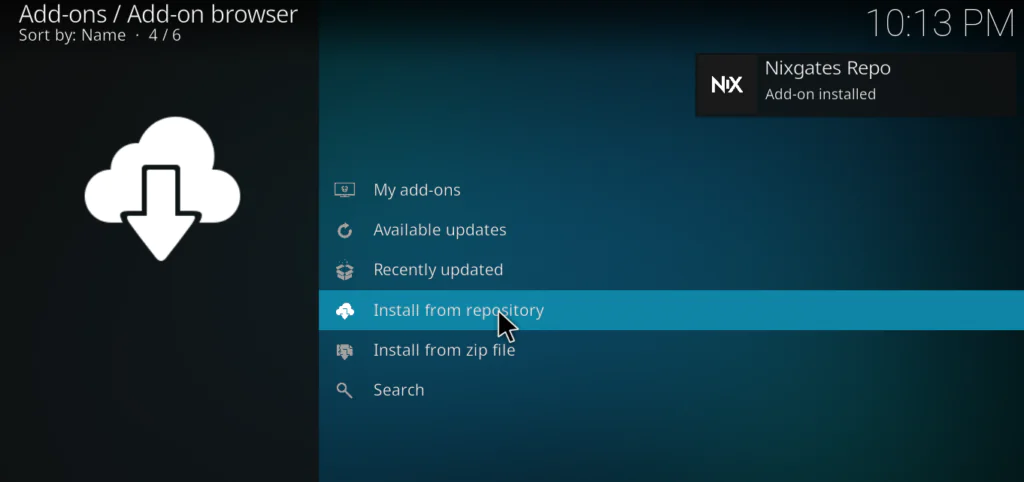 kodi-nixgates-repo-installed-notification