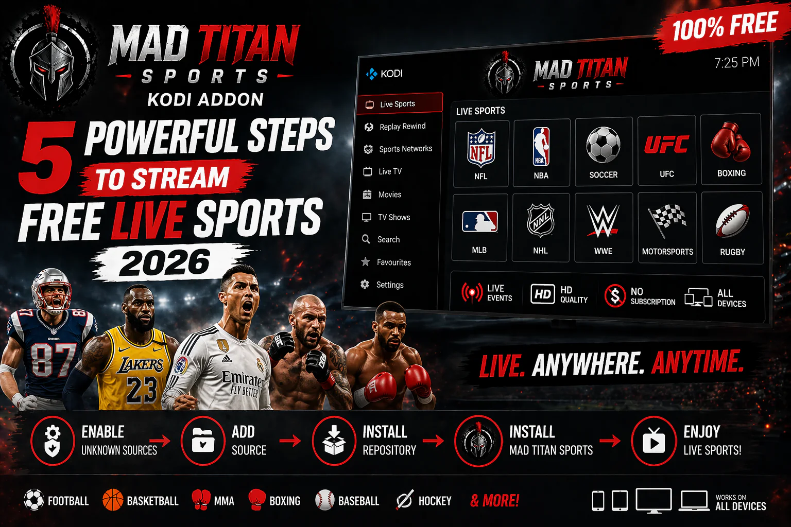 Mad Titan Sports Kodi — 5 Powerful Steps to Stream Free Live Sports 2026