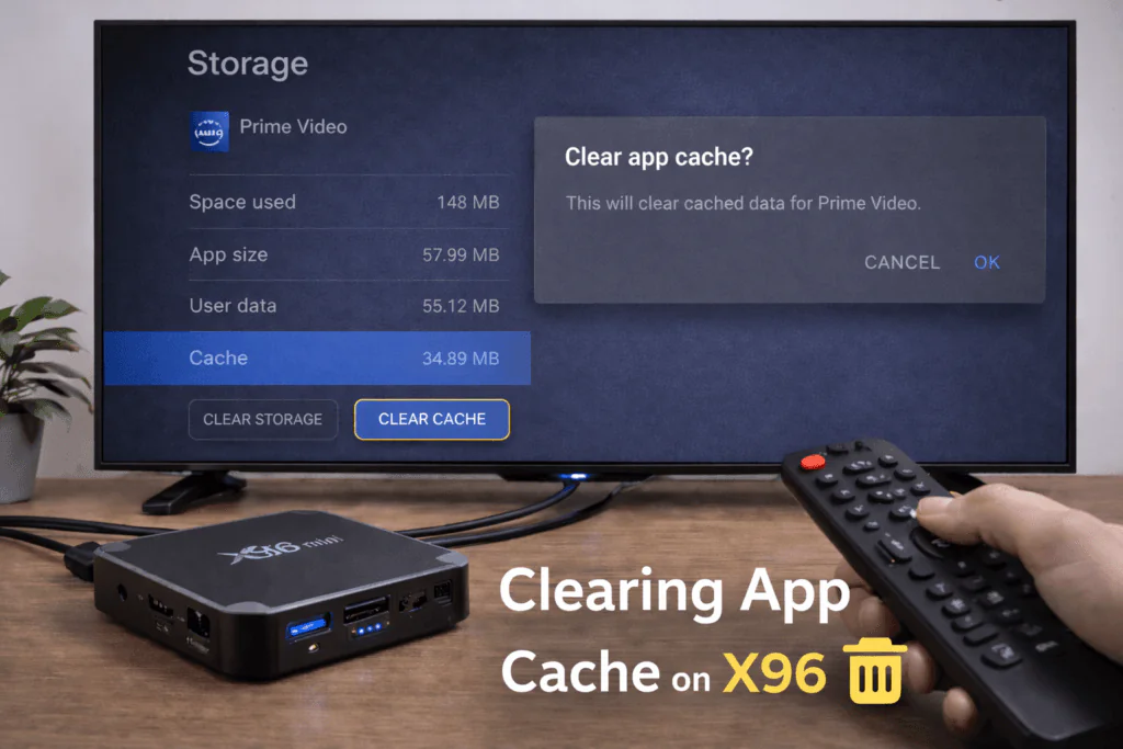Clearing cache on X96 Mini to fix buffering and lag issues