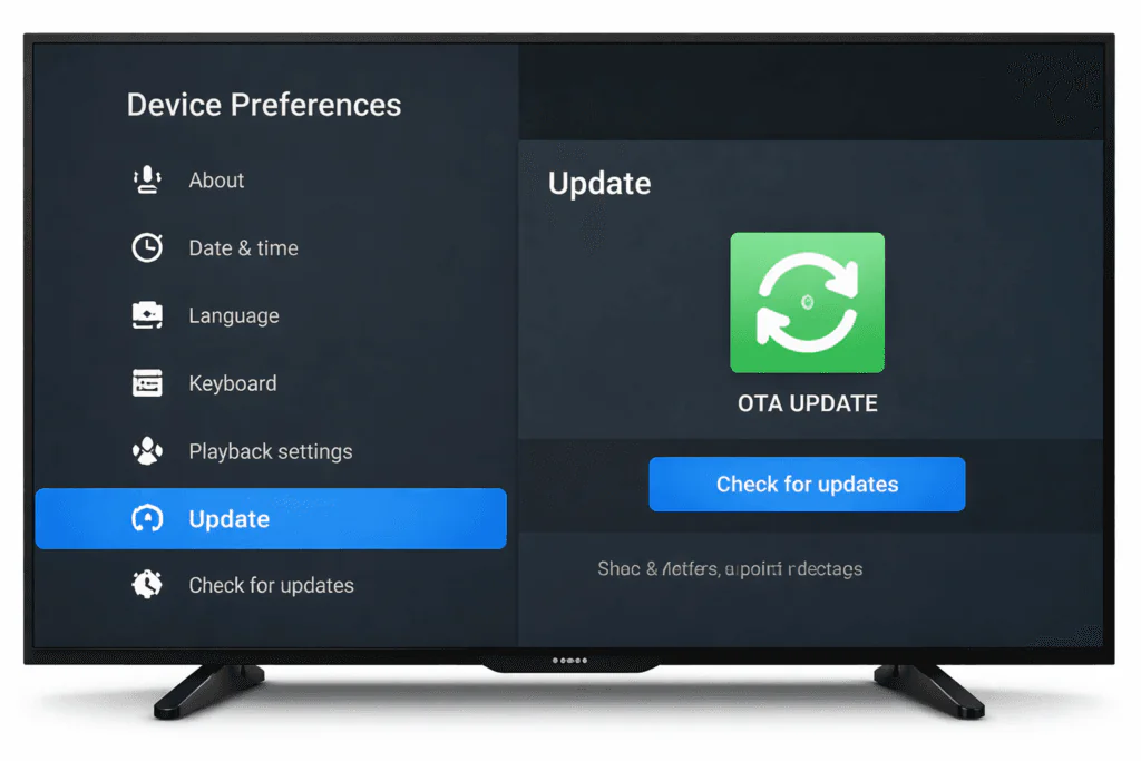 X96 Mini OTA update screen without PC